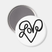 Liebe Typografie Text Art Magnet (Vorderseite/Rückseite)