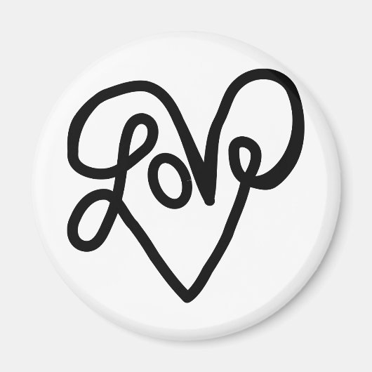 Liebe Typografie Text Art Magnet (Vorne)