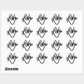 Liebe Typografie Text Art Runder Aufkleber (Blatt)