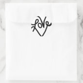 Liebe Typografie Text Art Runder Aufkleber (Tasche)
