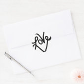 Liebe Typografie Text Art Runder Aufkleber (Umschlag)