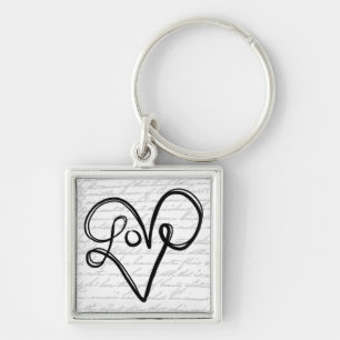 Liebe-Typografie-Text-Kunst Schlüsselanhänger