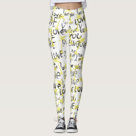 Liebe Typografie Text Liebe You Palms Leggings