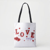 Liebe Typografie Tote Bag Tasche (Vorderseite)