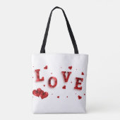 Liebe Typografie Tote Bag Tasche (Rückseite)