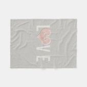 LIEBE Typografie und rosa Herz | Fleece Blanket (Vorderseite (Horizontal))