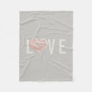 LIEBE Typografie und rosa Herz   Fleece Blanket