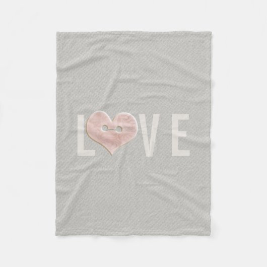 LIEBE Typografie und rosa Herz | Fleece Blanket (Vorderseite)