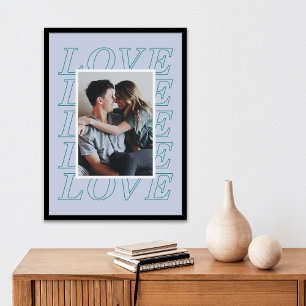 Liebe Typografie Valentinstag Poster - Blau