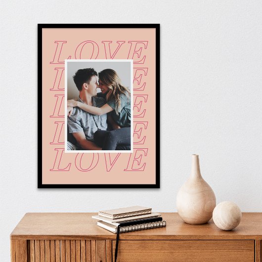 Liebe Typografie Valentinstag Poster - Peach