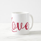Liebe-Typografie vom Roten Herz Kaffeetasse (VorderseiteRechts)