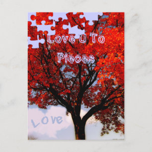 Liebe U bis Pieces Valentinstag Postkarte