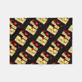 Liebe u Black Zazzle neu Fleecedecke (Vorderseite (Horizontal))