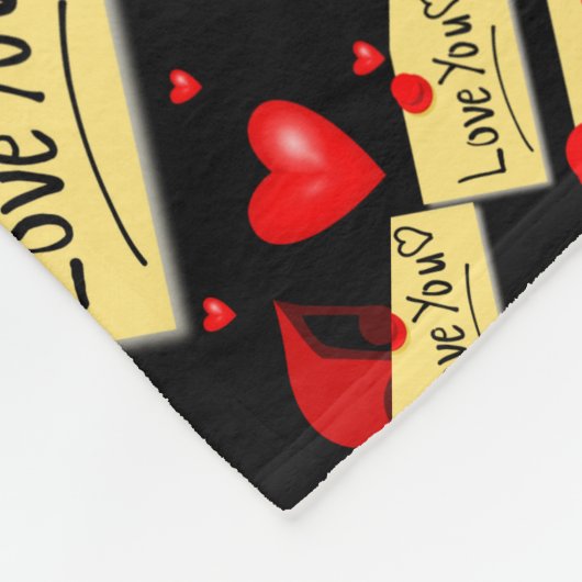 Liebe u Black Zazzle neu Fleecedecke (Ecke)