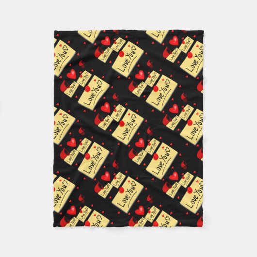 Liebe u Black Zazzle neu Fleecedecke (Vorderseite)