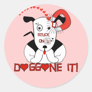 Liebe U Doggone it! Petey Runder Aufkleber