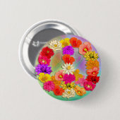 Liebe u. Frieden… und Blumen-Knopf Button (Vorne & Hinten)