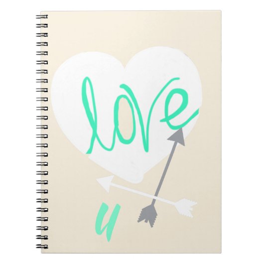 Liebe U Heart Arrows Notebook Notizblock (Vorderseite)