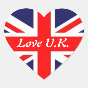 Liebe, U.K.-Union-Jack-Flagge Herz-Aufkleber