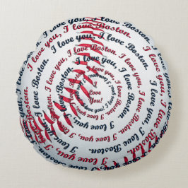 Liebe u Liebe Boston 02-Round Baseball Pillow Rundes Kissen