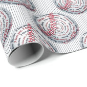 Liebe U Liebe Boston-Baseball Geschenk Wrap 02-Blu Geschenkpapier (Rolleneckpunkt)