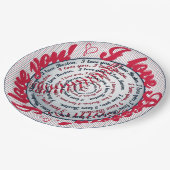 Liebe U, Liebe Boston-Baseball Paper Party Teller (Schrägansicht)