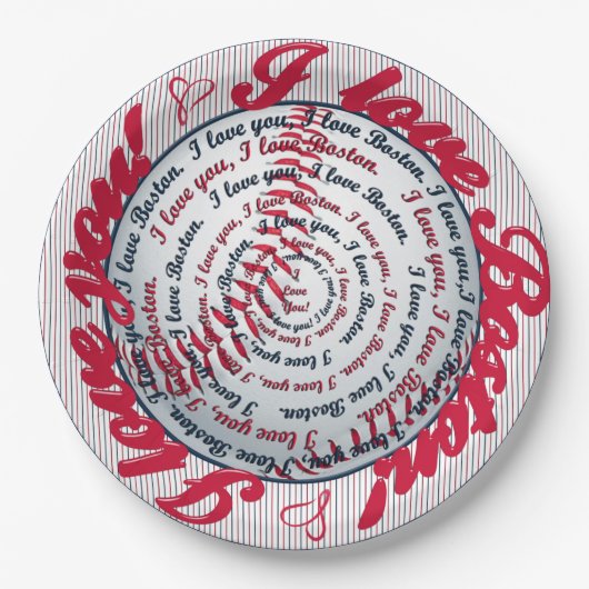 Liebe U, Liebe Boston-Baseball Paper Party Teller (Vorderseite)
