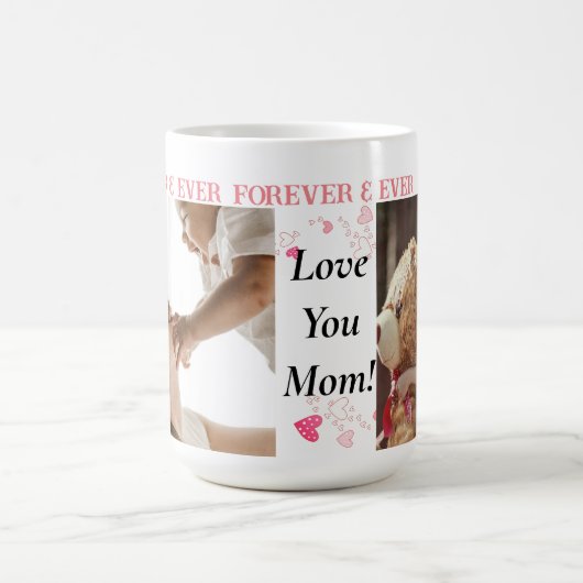Liebe U Mama! Custom 2 Foto Coffee Tasse (Mittel)