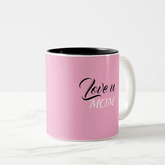 Liebe U Mama Kaffee Tasse/Das perfekte Geschenk fü Zweifarbige Tasse (VorderseiteRechts)
