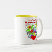 LIEBE U MAMA ZWEIFARBIGE TASSE (VorderseiteRechts)