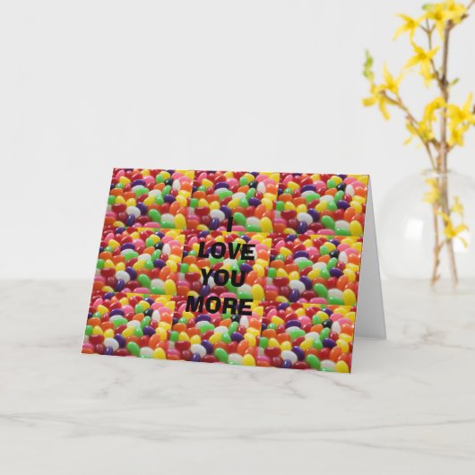 LIEBE U MEHR ALS JELLY BEANS/U R SWEETER, AUCH! KARTE (Gelbe Blume)