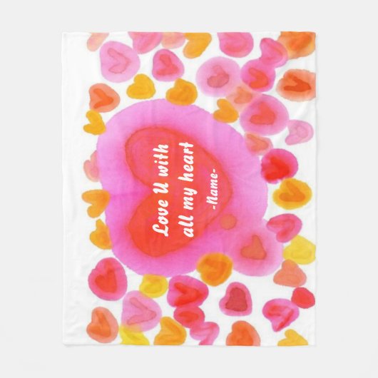 Liebe U mit meiner ganzer Herzsüßen Fleecedecke (Vorderseite)