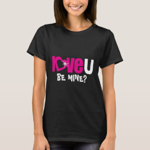Liebe U Name meins funkelnagelrosa, weißes Herz ob T-Shirt