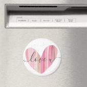 Liebe U Niedlich Pink Textured Heart Magnet (In Situ (Geschirrspüler))