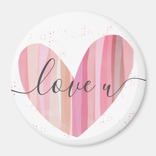 Liebe U Niedlich Pink Textured Heart Magnet (Vorne)