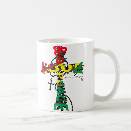 LIEBE U. PEACE-CROSS KAFFEETASSE (Rechts)