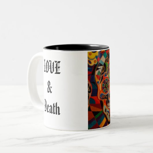 LIEBE u. Tod Zweifarbige Tasse (Vorderseite Links)