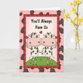 Liebe u. Unterstützung - Kühe Karte (Gelbe Blume)