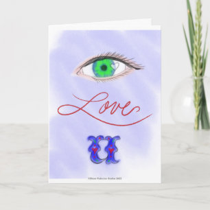 Liebe U Valentinstag Karte des Auges