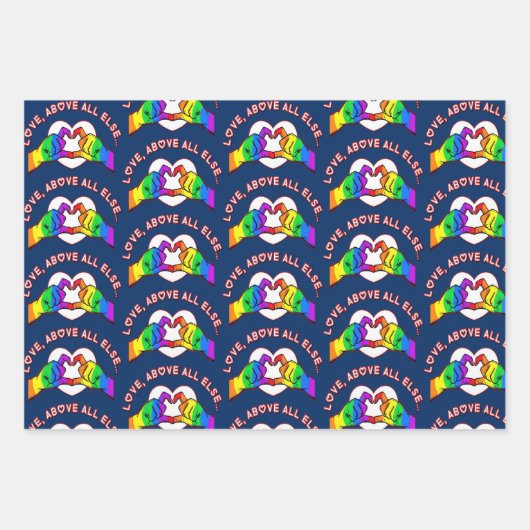 Liebe über alle anderen Papiertücher Geschenkpapier Set (Vorderseite)