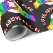 Liebe über allem anderen Schwarz Geschenkpapier (Rolleneckpunkt)