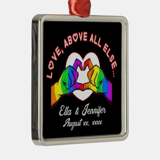 Liebe über allen anderen Metallarten Ornament Aus Metall (Rechts)