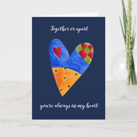 Liebe über die Meilen hinweg Feiertagskarte (Vorderseite)