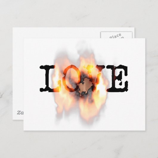 Liebe über FIRE Postkarte (Vorne/Hinten)