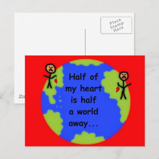 Liebe über große Entfernungen Postkarte (Vorne/Hinten)