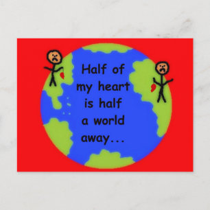 Liebe über große Entfernungen Postkarte