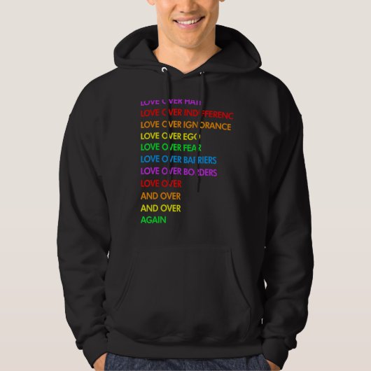 Liebe über Hass-Liebe über Gleichgewichtsverschuld Hoodie (Vorderseite)