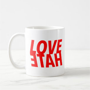 LIEBE über HASS rot glühendes Grafik oberster Herr Kaffeetasse