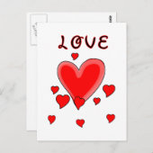 Liebe über Herz Postkarte (Vorne/Hinten)