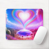 Liebe überall auf der Welt auf farbenfrohem Deskto Mousepad (Mit Mouse)
